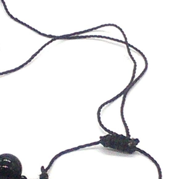 Faceted Beaded & Silver-tone Necklace Adjustable Sliding Knot - Picture 7 of 10